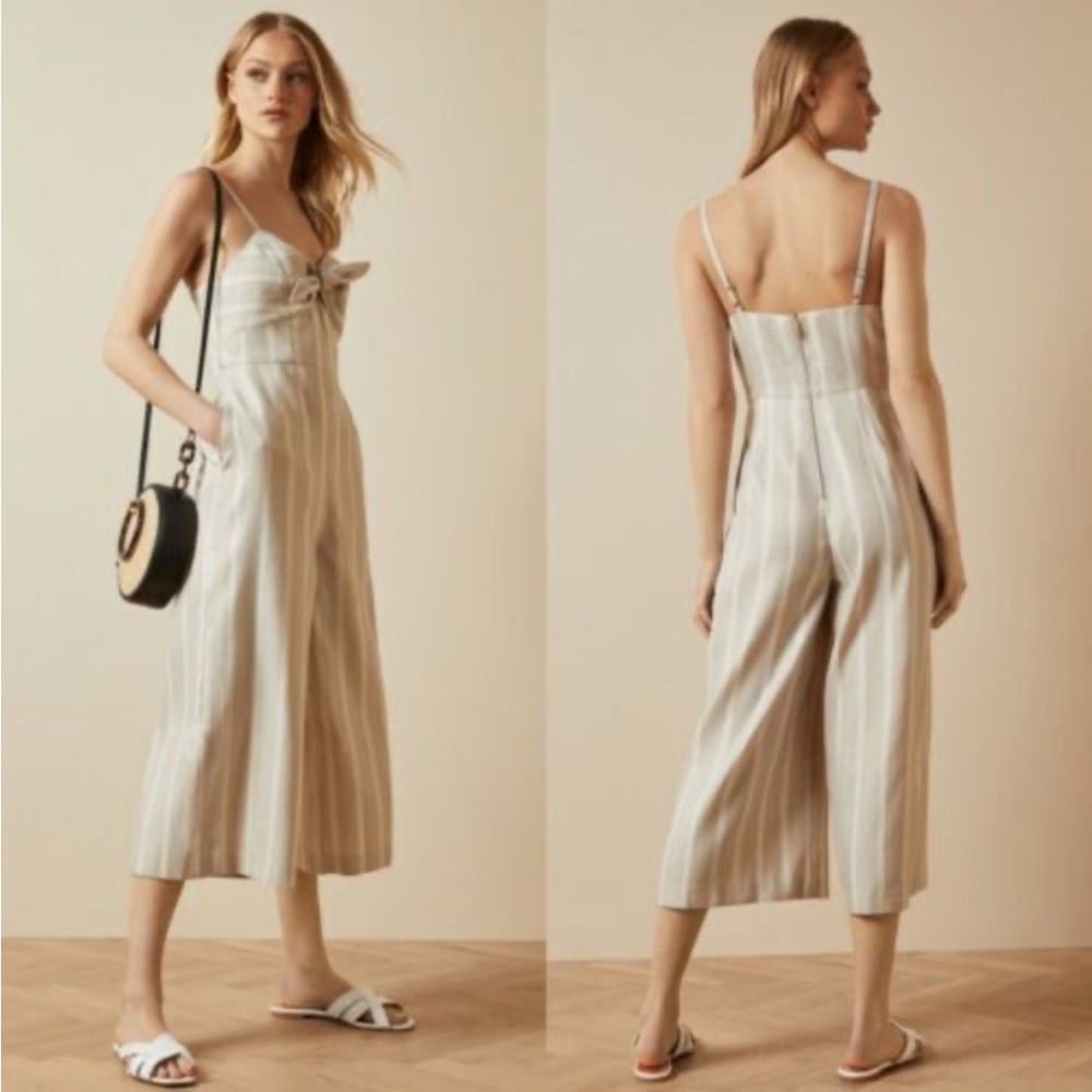 Ted Baker Beige Striped Jumpsuit (Size 0)